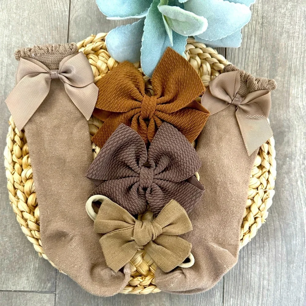Baby Girl boho socks & hair pieces headband baby girl 0-12 months